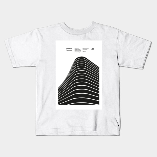 Modern Curves 03, Modern Architecture Design, minimalist Design, Modern Art, Typographic, Helvetica Kids T-Shirt by sub88